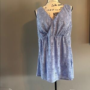 Denim & Co. Beach Swim Dress Periwinkle - size 20W